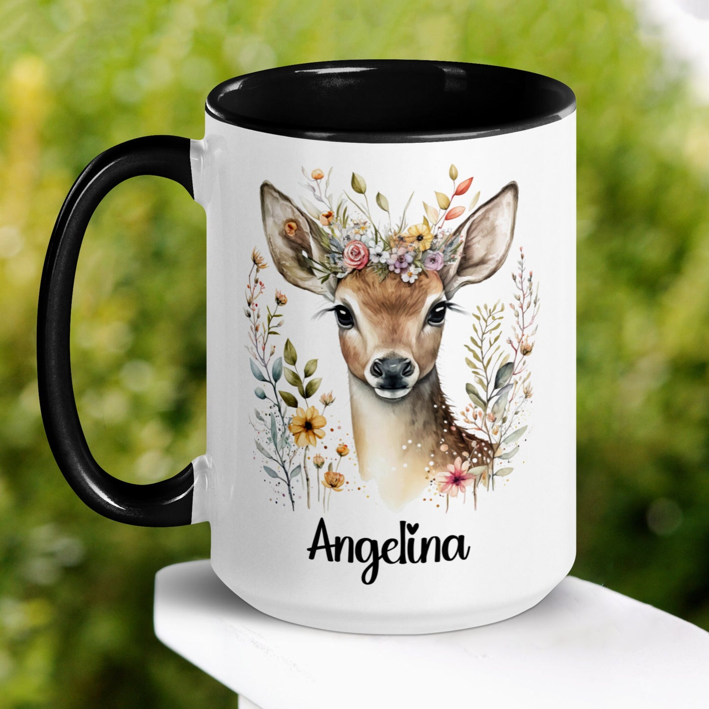 Personalized Deer Mug, Custom Name Mug - Zehnaria - PETS & ANIMALS - Mugs