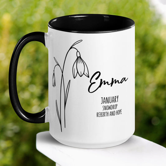 January Birth Flower Mug, January Birthday - Zehnaria - BIRTHDAY & ZODIAC - Mugs