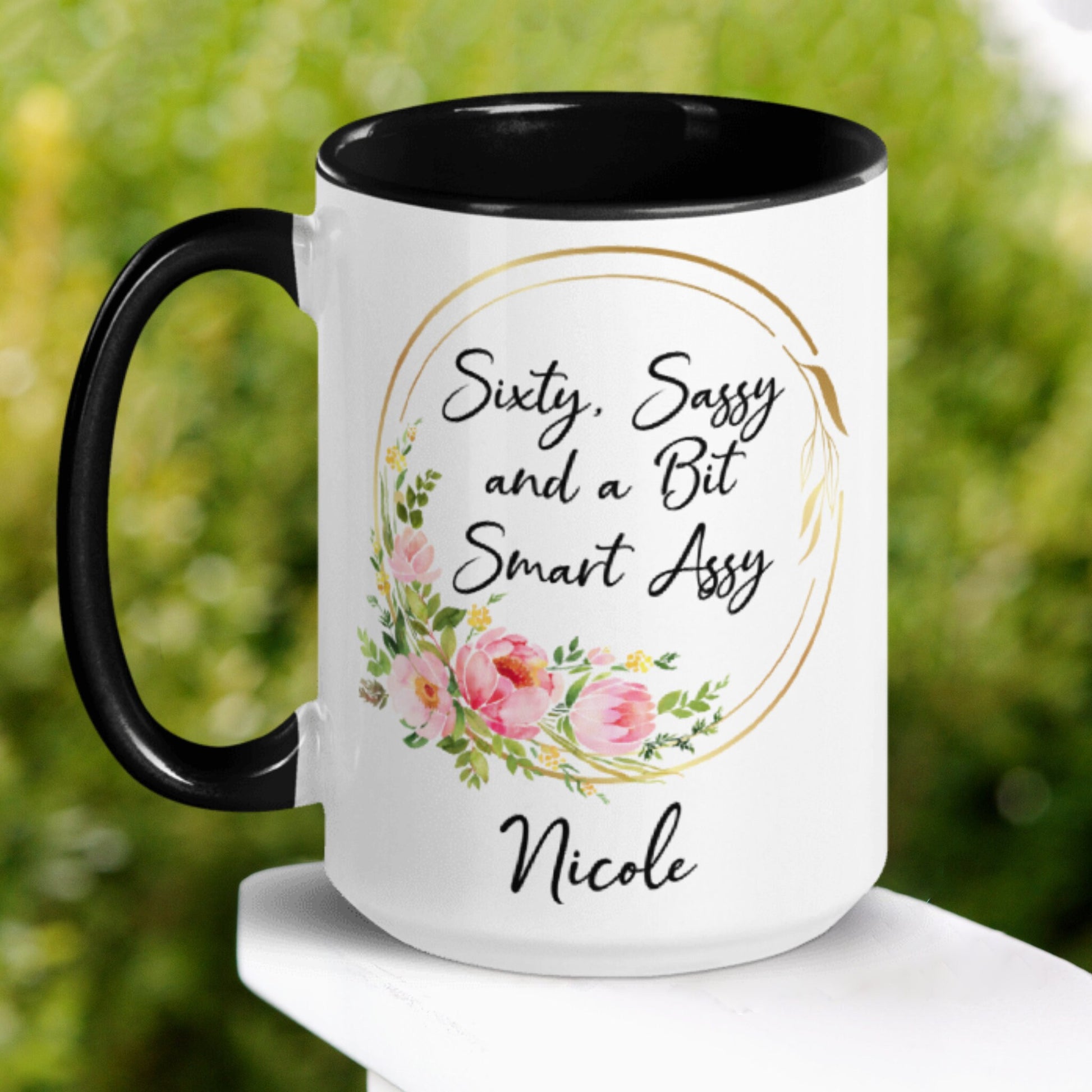 Sixty Sassy and a Bit Smart Assy Mug, Sixty Birthday - Zehnaria - BIRTHDAY & ZODIAC - Mugs