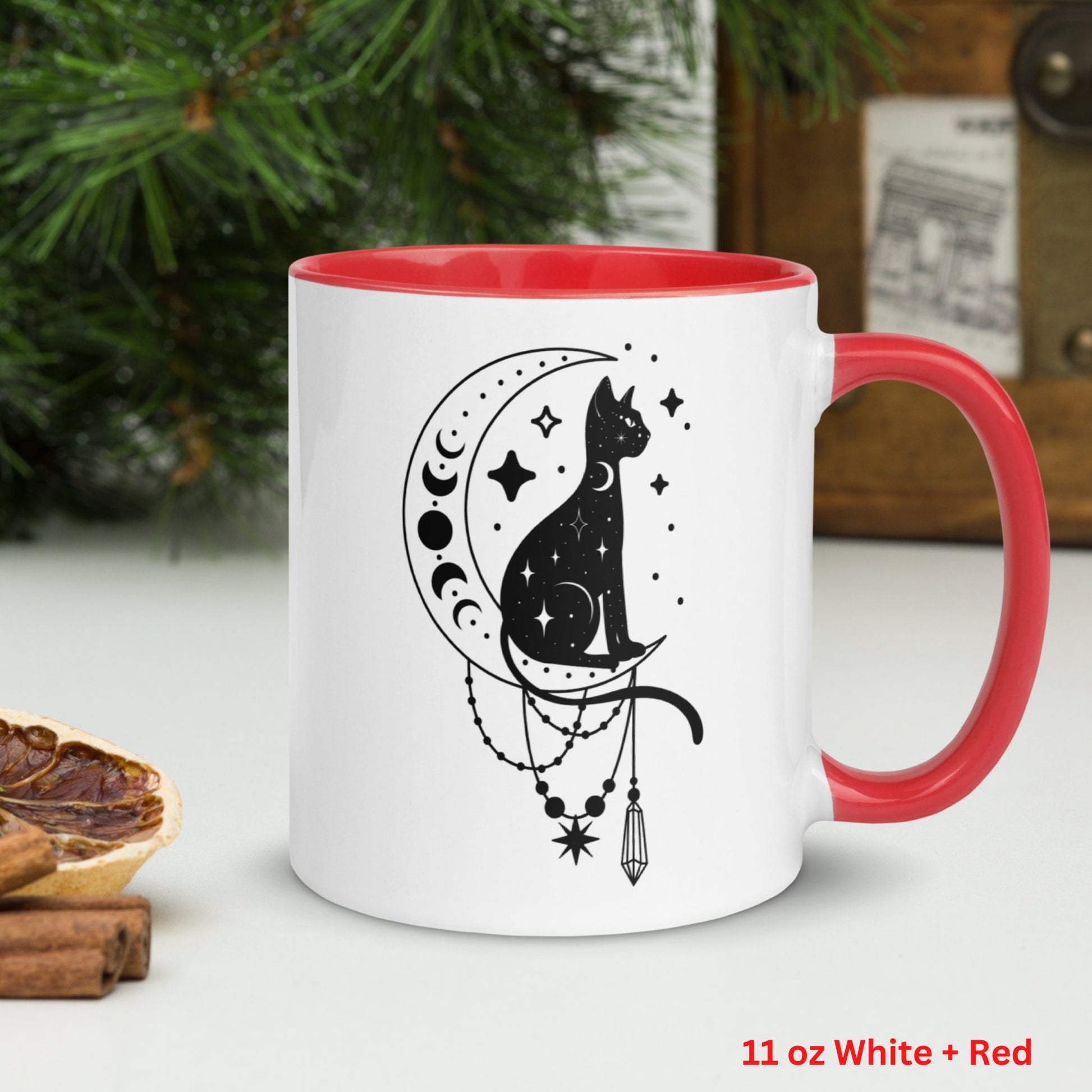 Black Cat Coffee Mug, Mystic Moon Mug - Zehnaria - PETS & ANIMALS - Mugs