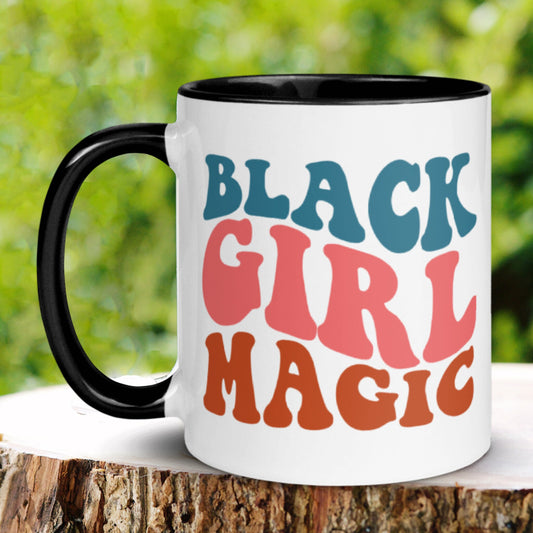 Black Girl Magic, Retro Black Art Coffee Mug - Zehnaria - CULTURAL - Mugs