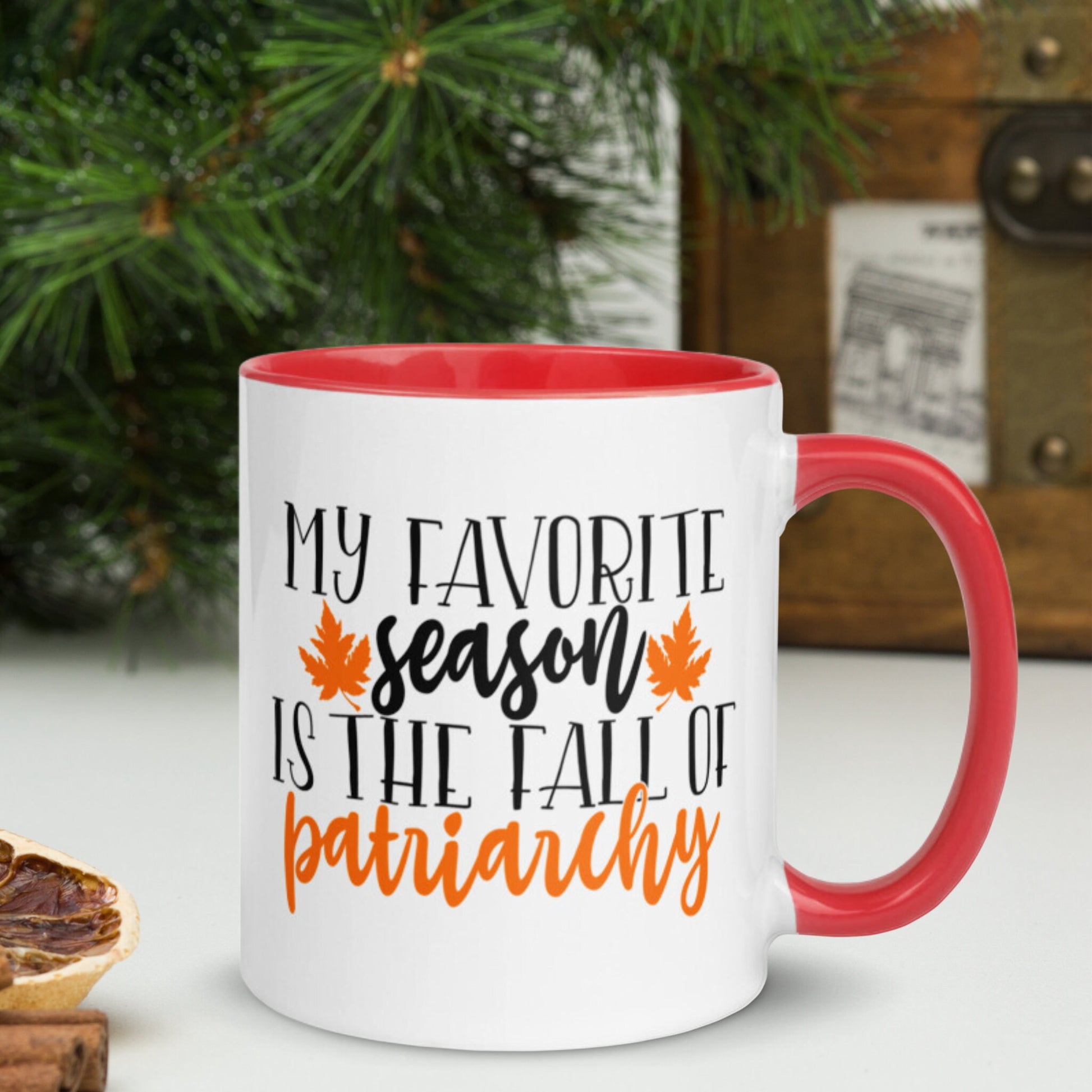 Funny Fall Mug, My Favorite Season is the Fall of Patriarchy - Zehnaria - MORE HOLIDAYS & SEASONS - Mugs