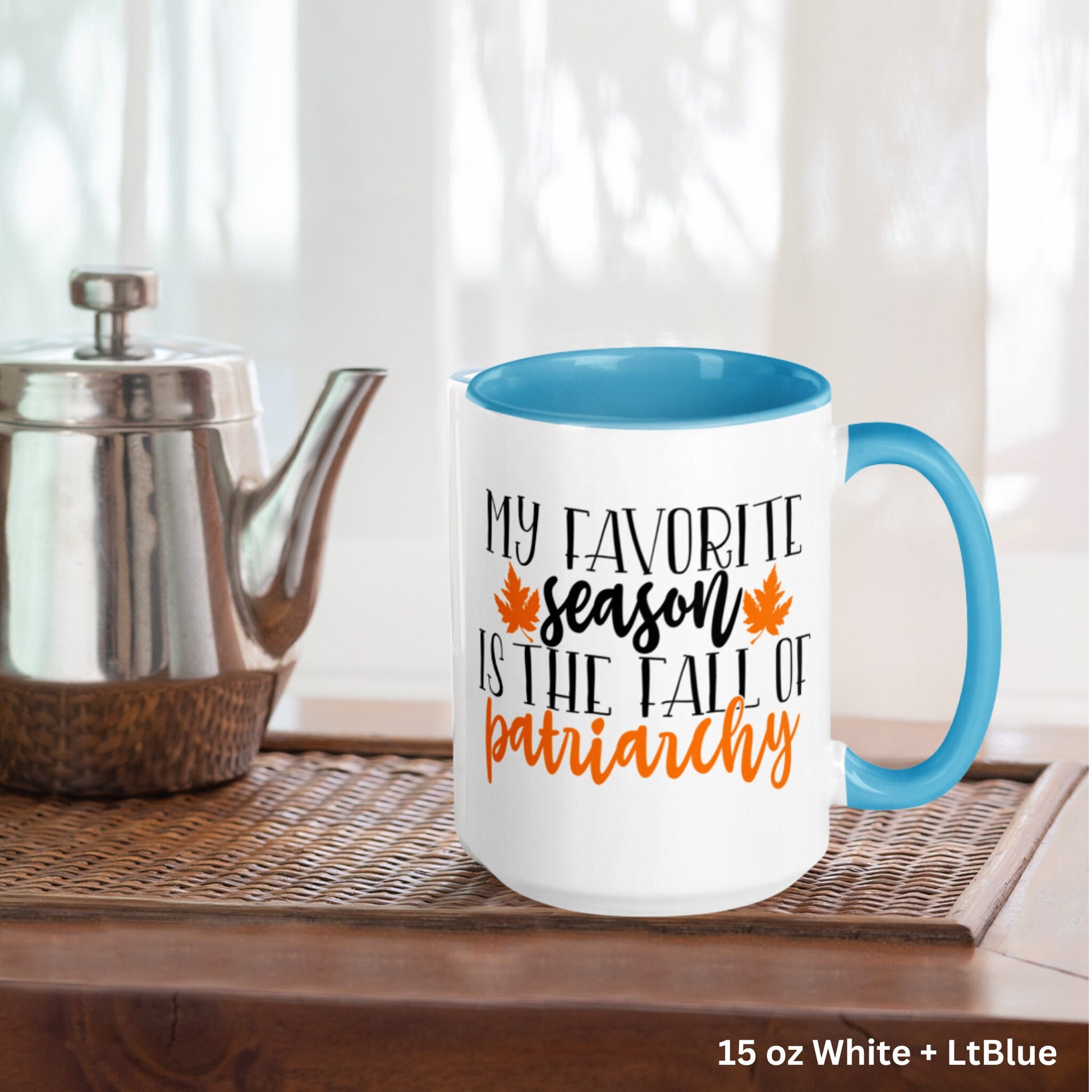 Funny Fall Mug, My Favorite Season is the Fall of Patriarchy - Zehnaria - MORE HOLIDAYS & SEASONS - Mugs