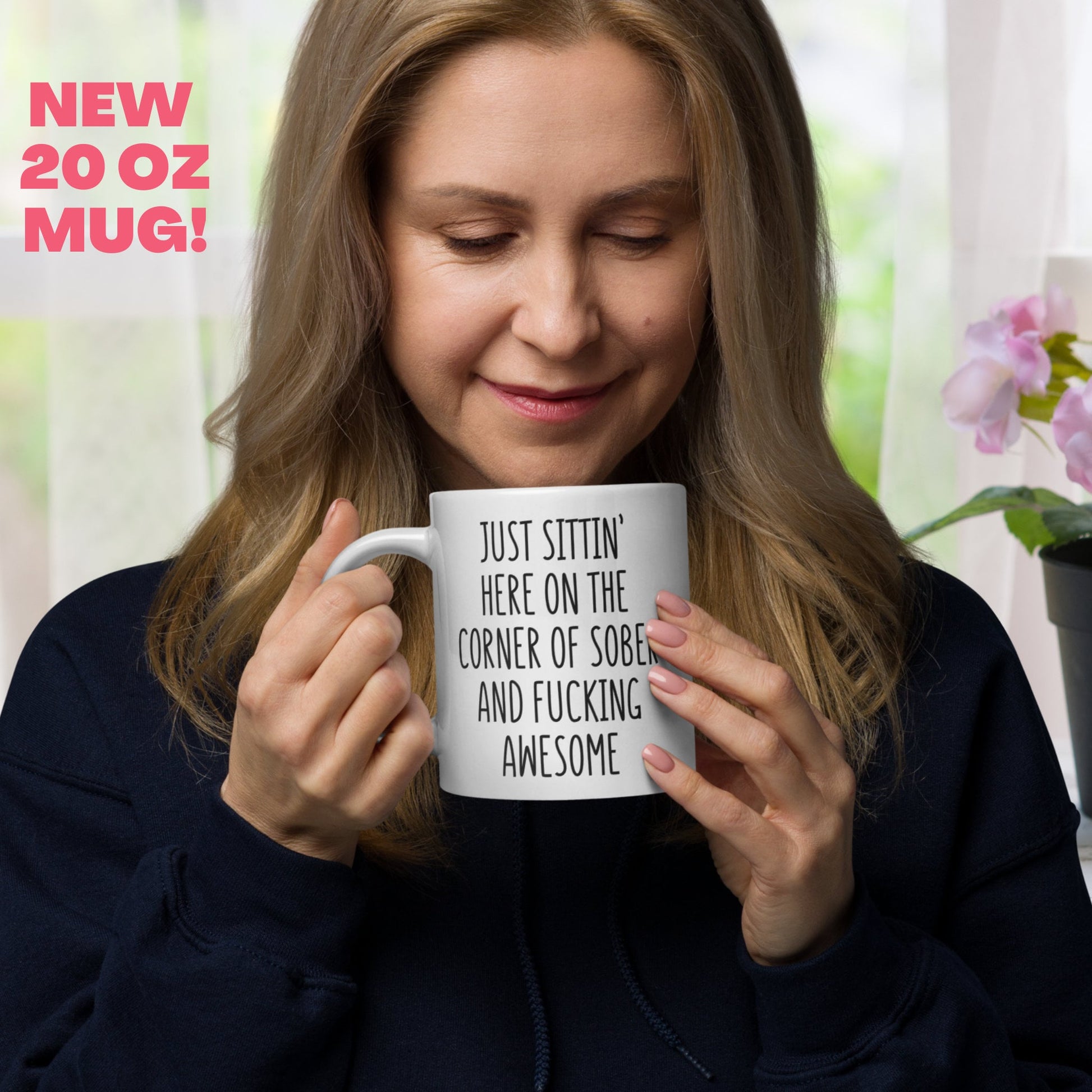 Sobriety Gifts, Sober Mug, Sober Coffee Mug, Sobriety Anniversary Gift, Addiction Recovery, AA Gifts, Sitting Here On The Corner, 1246 - Zehnaria - SOBRIETY - Mugs