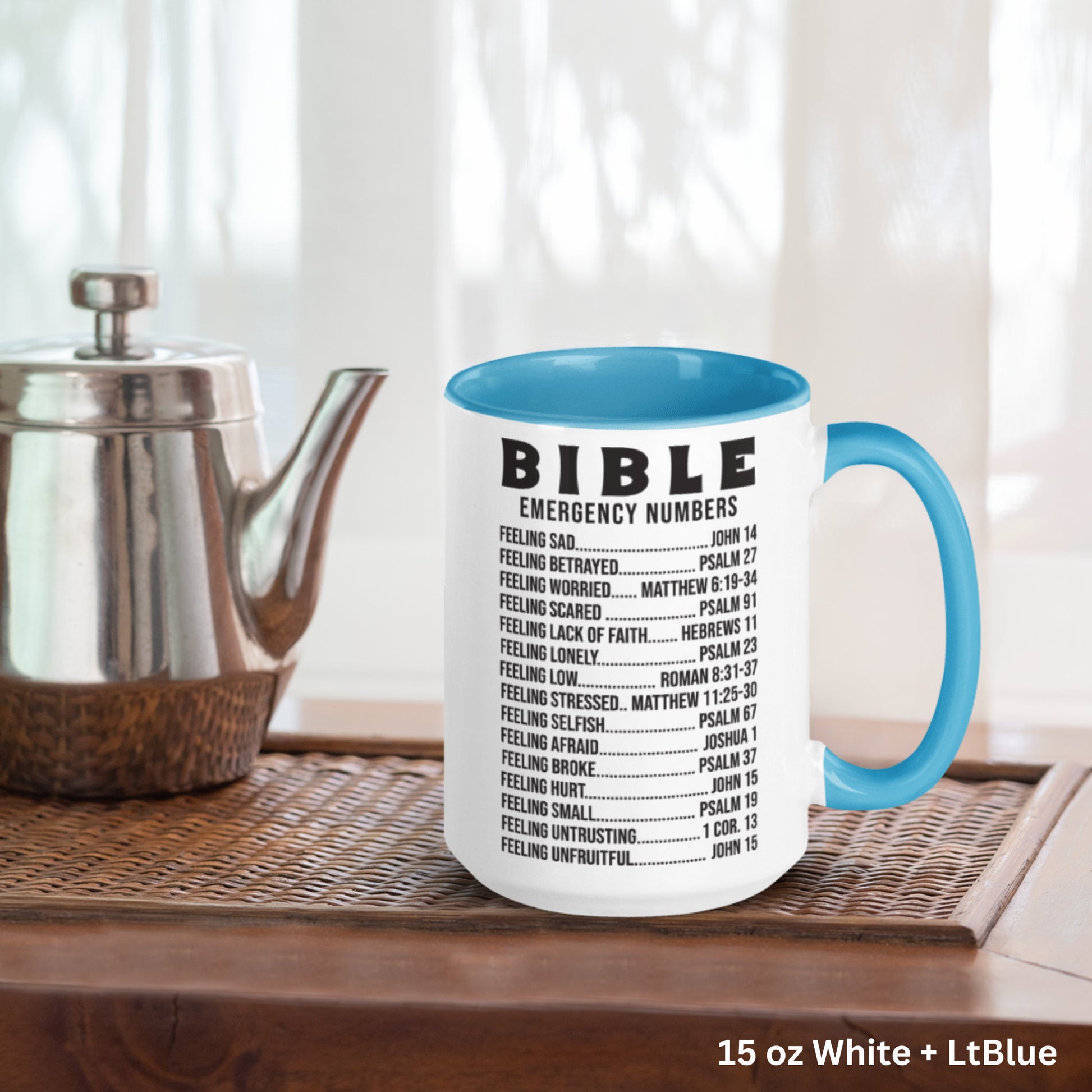 Bible Mug Bible Emergency Numbers Mug, Christian Gifts - Zehnaria - FAITH AND RELIGION - Mugs