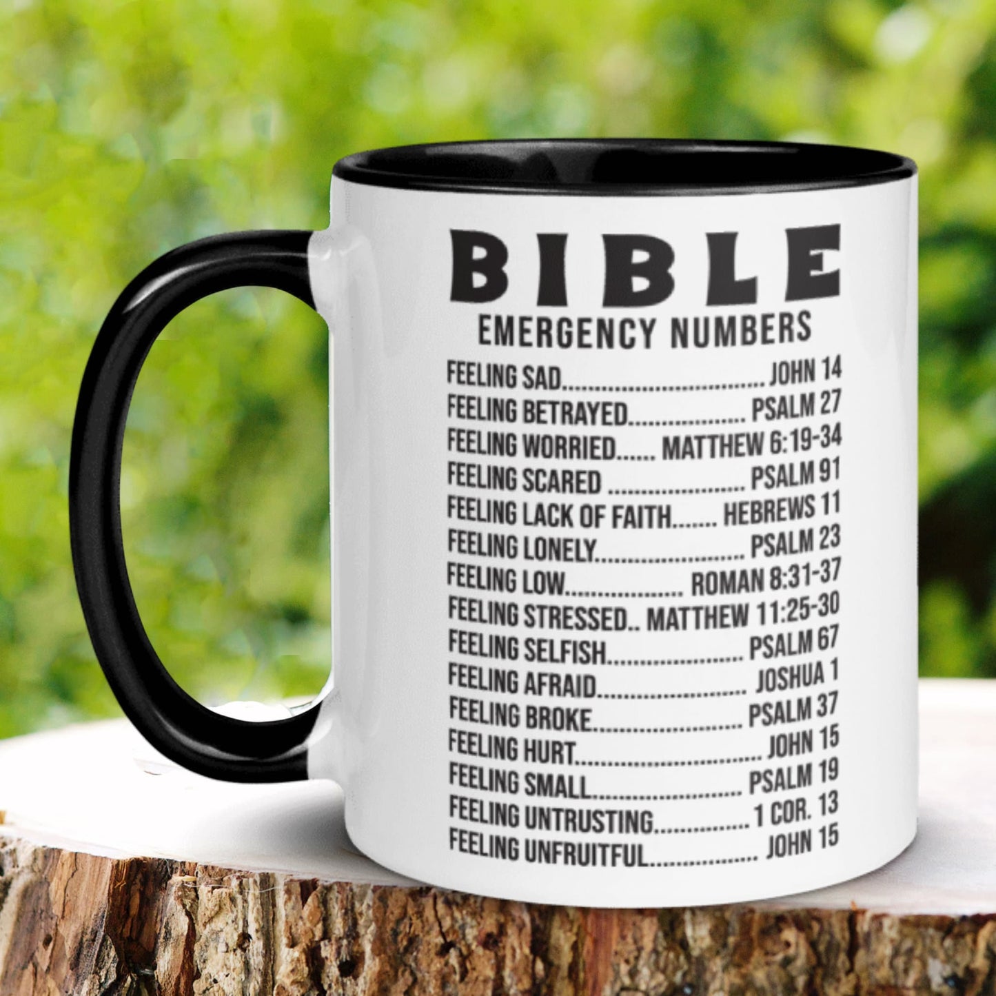 Bible Mug Bible Emergency Numbers Mug, Christian Gifts - Zehnaria - FAITH AND RELIGION - Mugs