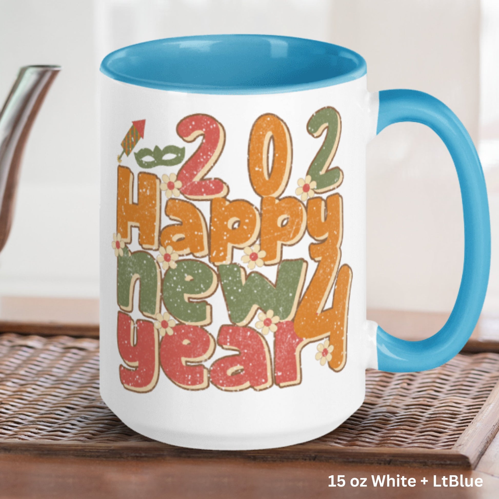 Retro New Year Mug, New Years Gift, Holiday Mug, Happy New Year, New Year 2024 Coffee Mug, New Beginnings Gift, Inspiration Mug 1141 - Zehnaria - MORE HOLIDAYS & SEASONS - Mugs