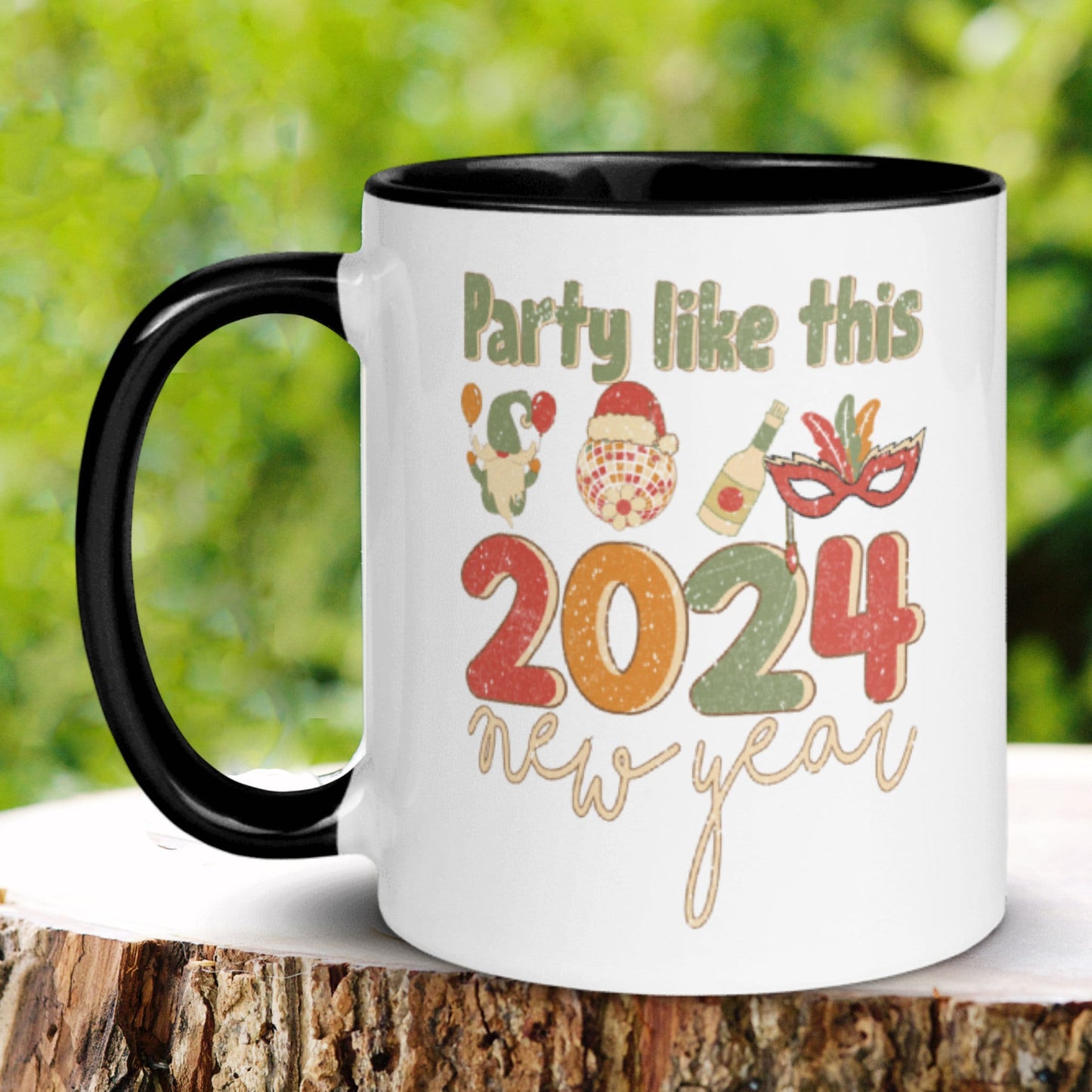 Retro New Year Mug, Party Like 2024, New Years Gift, Holiday Mug, Happy New Year, New Year 2024 Coffee Mug, New Beginnings Gift, 1143 - Zehnaria - HAPPY NEW YEARS - Mugs