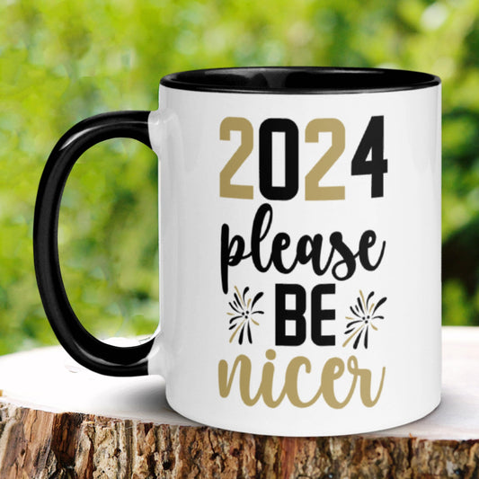 New Year Mug, New Years Gift, Holiday Mug, Happy New Year 2024 Coffee Mug, New Beginnings Gift, 2024 Mug, Please Be Nice Mug 1151 - Zehnaria - HAPPY NEW YEARS - Mugs